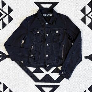 Lip Service Black Denim Trucker Jacket Medium